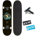[Ccs] Globe Skateboard Complete Black 8.25'' - Maple Wood - Professional Grade - Fully Assembled With Skate Tool And Stickers - 