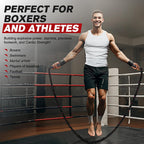Hpygn Weighted Heavy Skipping/Jump Rope 9.2Ft 2.8Lb For Fitness, Exercise, Boxing Gym Training, Home Workout, Improve Strength A