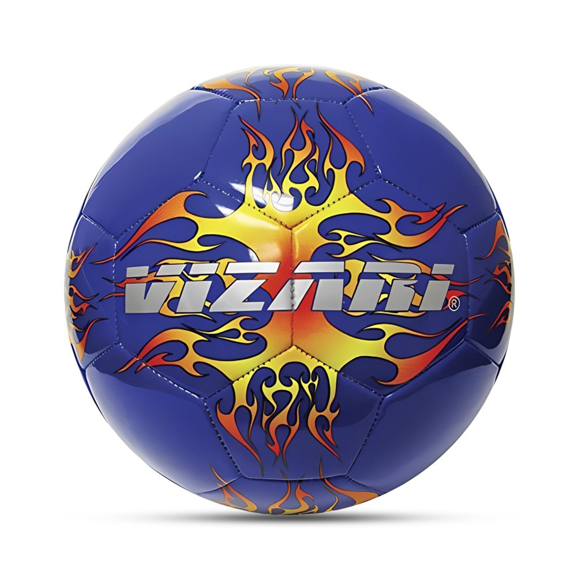 Vizari Soccer Ball For Youth & Adults - Blue & Orange - Size 4 | Inflatable Blaze Ball | Perfect For Training, Matches, Beaches