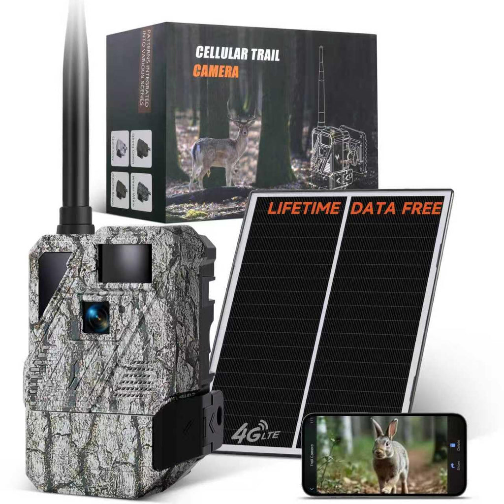 Zleo No Subscription Deer Game Cameras - Cellular Trail Cam for Hunting - SIM Card Pre-Inserted - Live Feed - Solar Power - Nigh