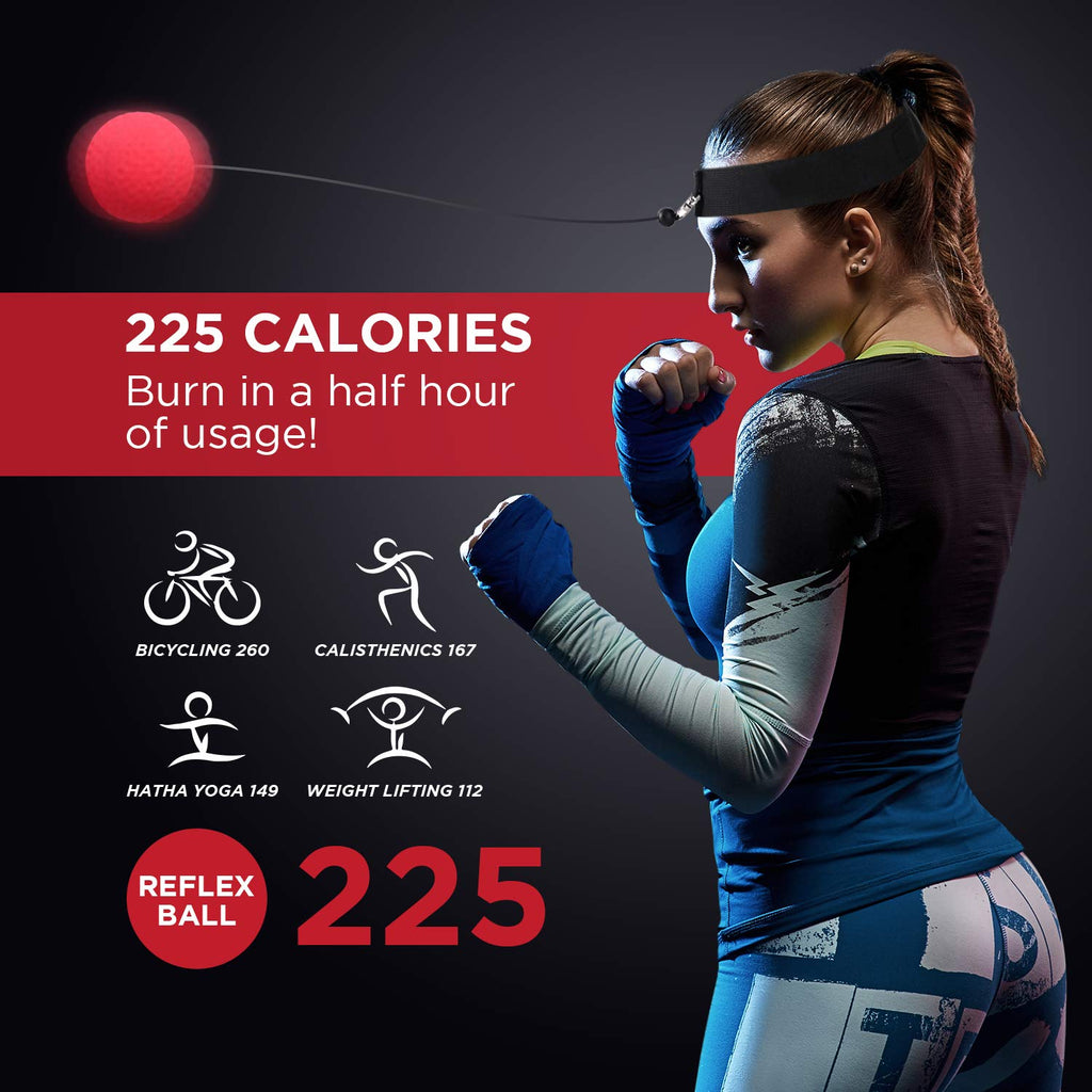 Boxing Reflex Balls Set Of 4 - Boxing Ball Mma Gear Of With Varying Weights With Adjustable Headband And 4 Spare Strings To Impr