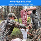 Koola Buck - Treated Elk Game Bags Hunting. Complete Your Hunting Gear And Equipment - Four 48'' Heavy Duty Elk Quarter Bags For