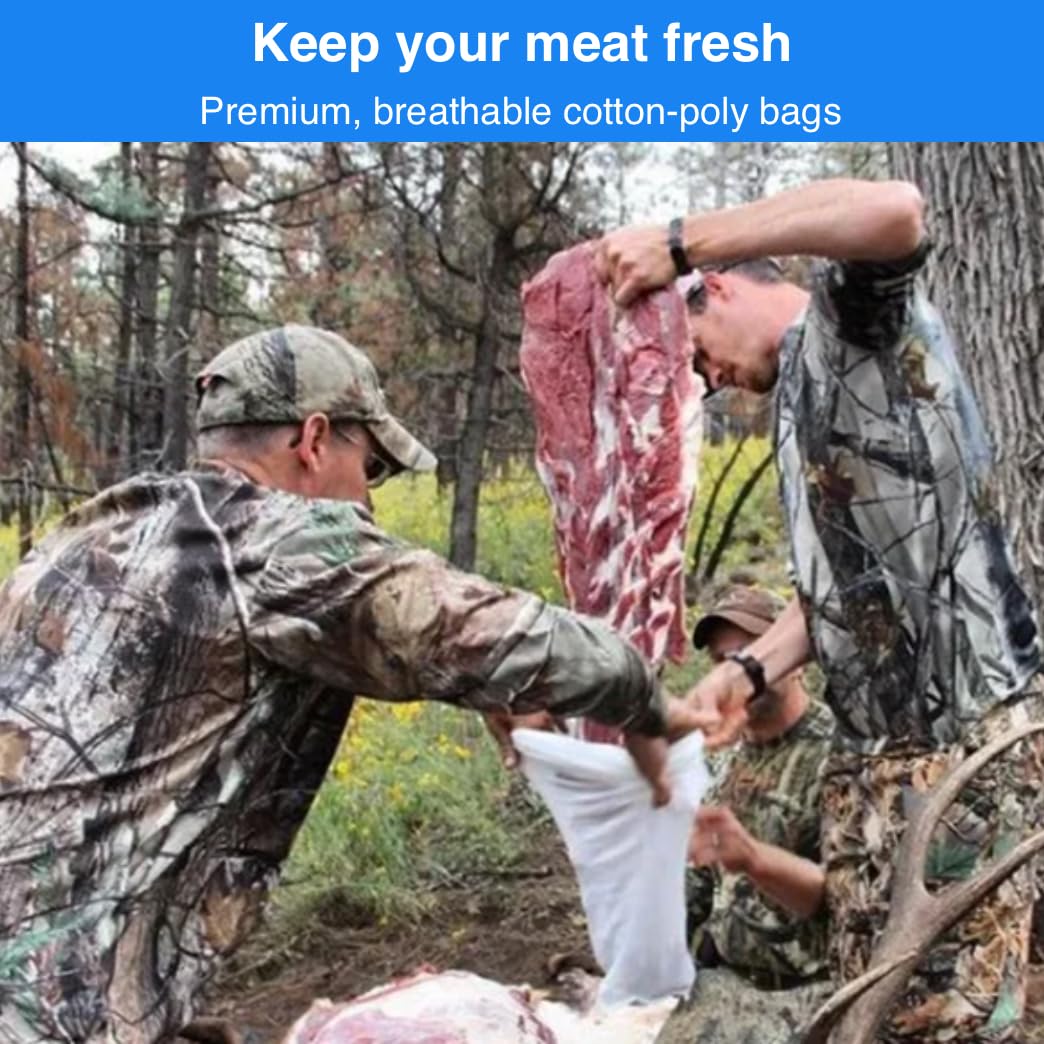 Koola Buck - Treated Elk Game Bags Hunting. Complete Your Hunting Gear And Equipment - Four 48'' Heavy Duty Elk Quarter Bags For