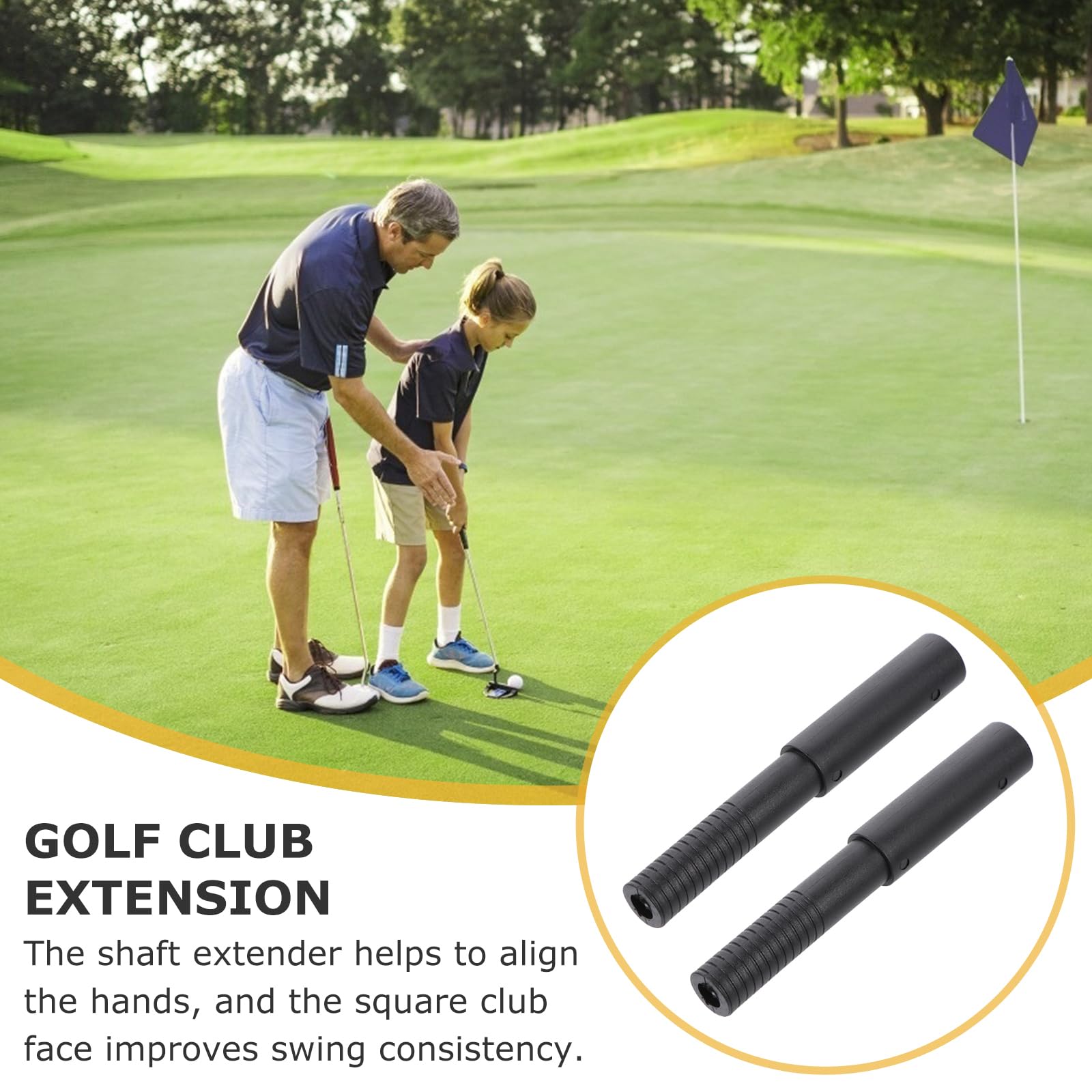 Toddmomy 2 Pcs Club Extension Driver Fairway Extender Graphite Shaft Extender Putter Extension Rod Golfing Accessories Graphite