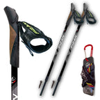 Fizan Speed Model, Swift Nordic Aluminium Walking Poles, Ultralight Adjustable, Fluorescent Anthracite, Adults, Unisex (Black)