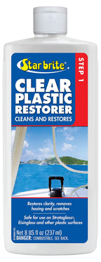 Star Brite Clear Plastic Restorer - Step 1 - Ultimate Solution For Restoring Shine & Clarity To Acrylic, Polycarbonate & Plastic