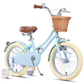 Glerc Little Molly 16 Inch Kids Bike, Retro Cruiser Girls Bike for Children Ages 4-7 Years Old, Kids Bicycle with Wicker Basket 
