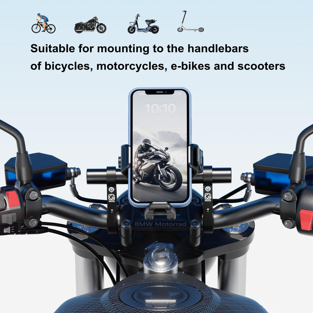 Brcovan Aluminum Alloy Handlebar Extensions For Bicycle & Motorcycle, Bike Handlebar Extender With Double Mounting Clamp Bracket