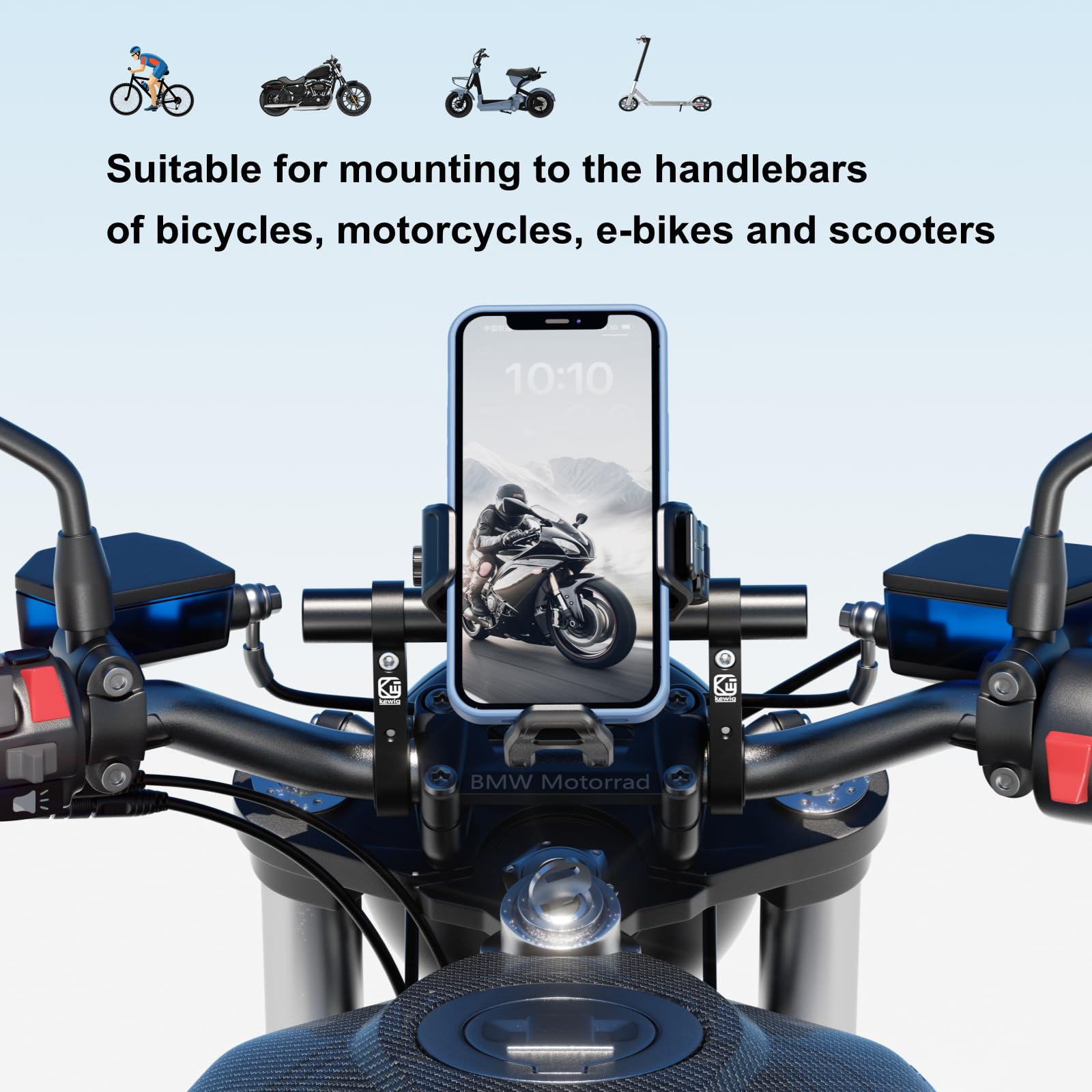 Brcovan Aluminum Alloy Handlebar Extensions For Bicycle & Motorcycle, Bike Handlebar Extender With Double Mounting Clamp Bracket