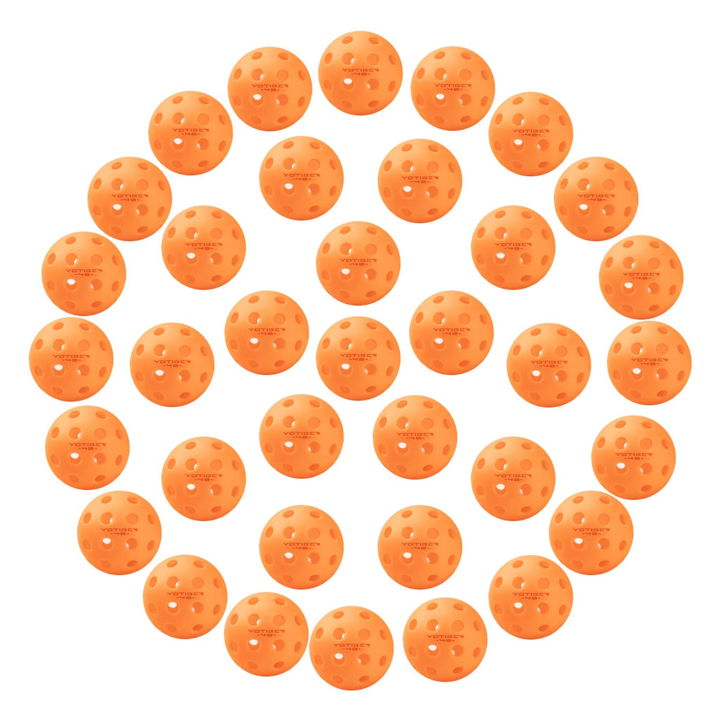 Yotiger Pickleball Balls, 36 Pack 40 Holes Outdoor Pickleball Balls Orange Color, High Visibility And Bounce, Stylish And Durabl