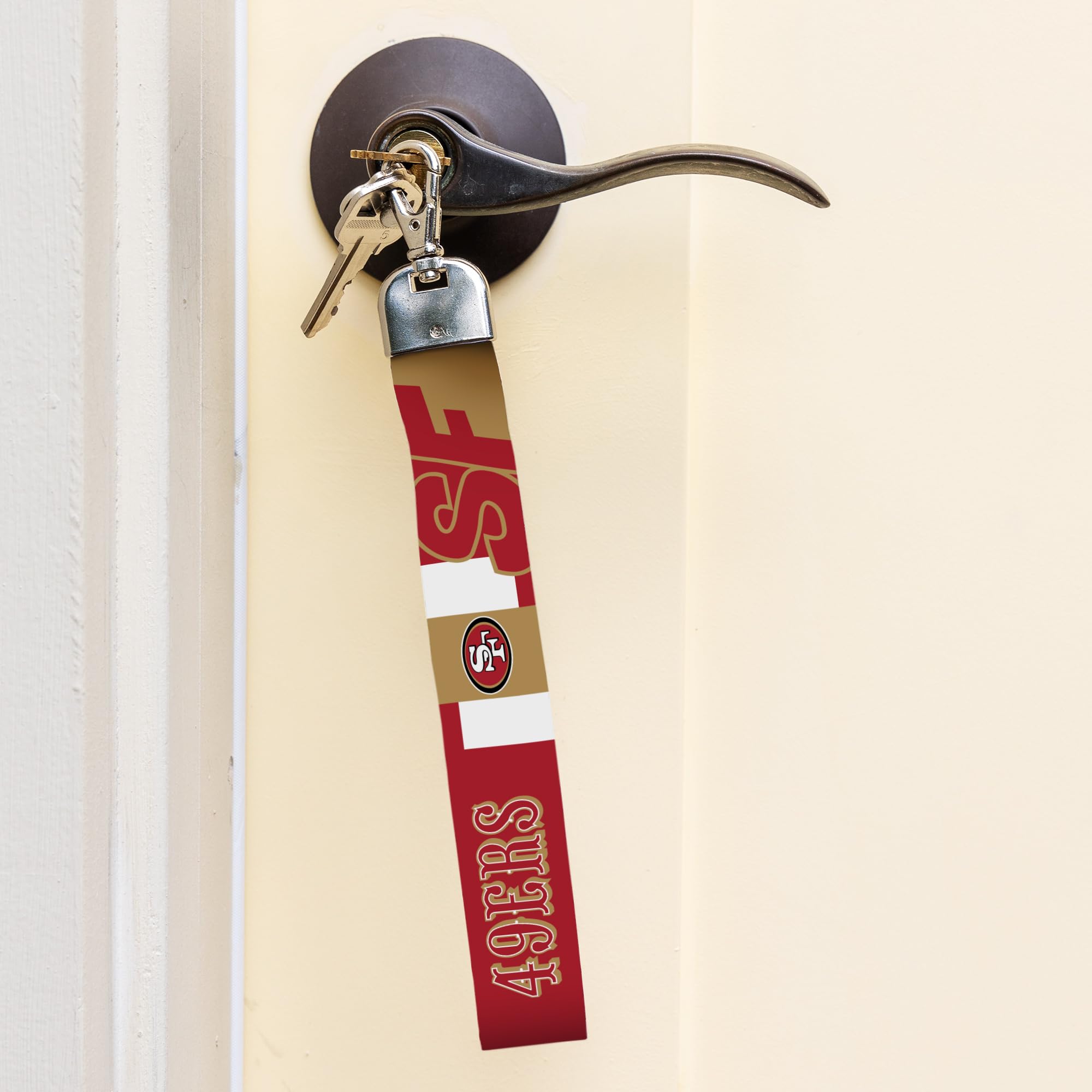 Rico Industries Nfl Football San Francisco 49Ers Standard Wrist Lanyard Key Chain, Cute Wristlet Strap Keychain Holder For Women