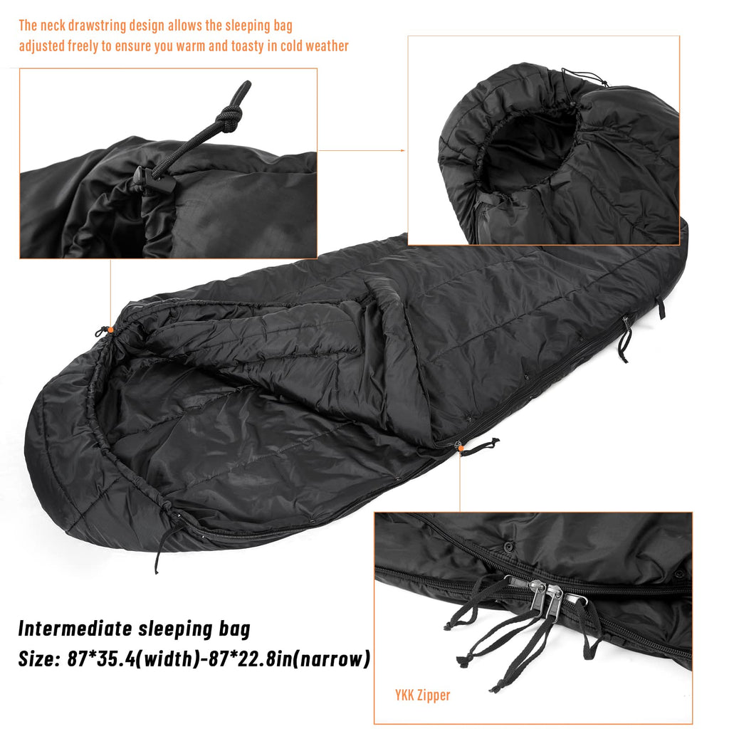 Mt Army Military Modular Sleeping Bags System, Multi Layered With Bivy Cover For All Season, Ocp