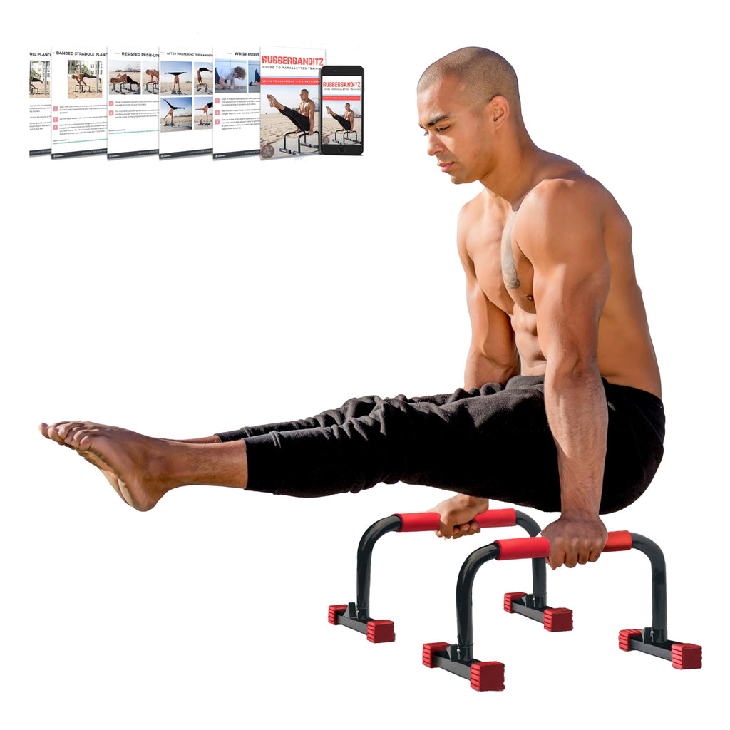 Rubberbanditz Calisthenics Parallel Bars At Home Workout Equipment Ideal For Push Ups, Dips, Handstands, Gymnastics