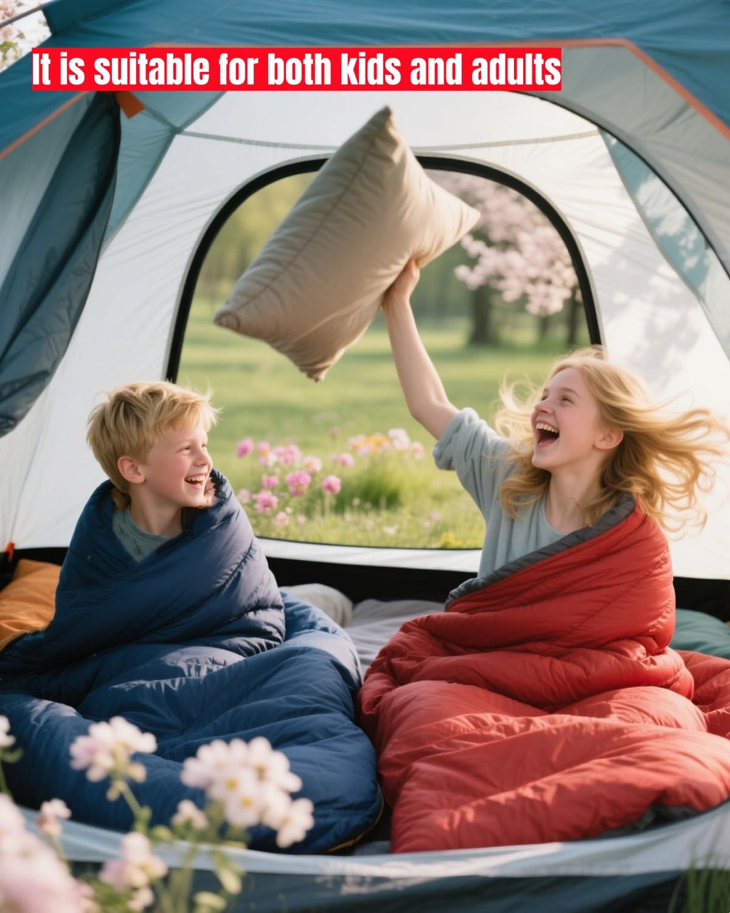 Etglcozy Sleeping Bag For Adults Cold Weather & Warm, Lightweight Backpacking Camping Hiking Essentials Gear For Kids 10-12 Girl