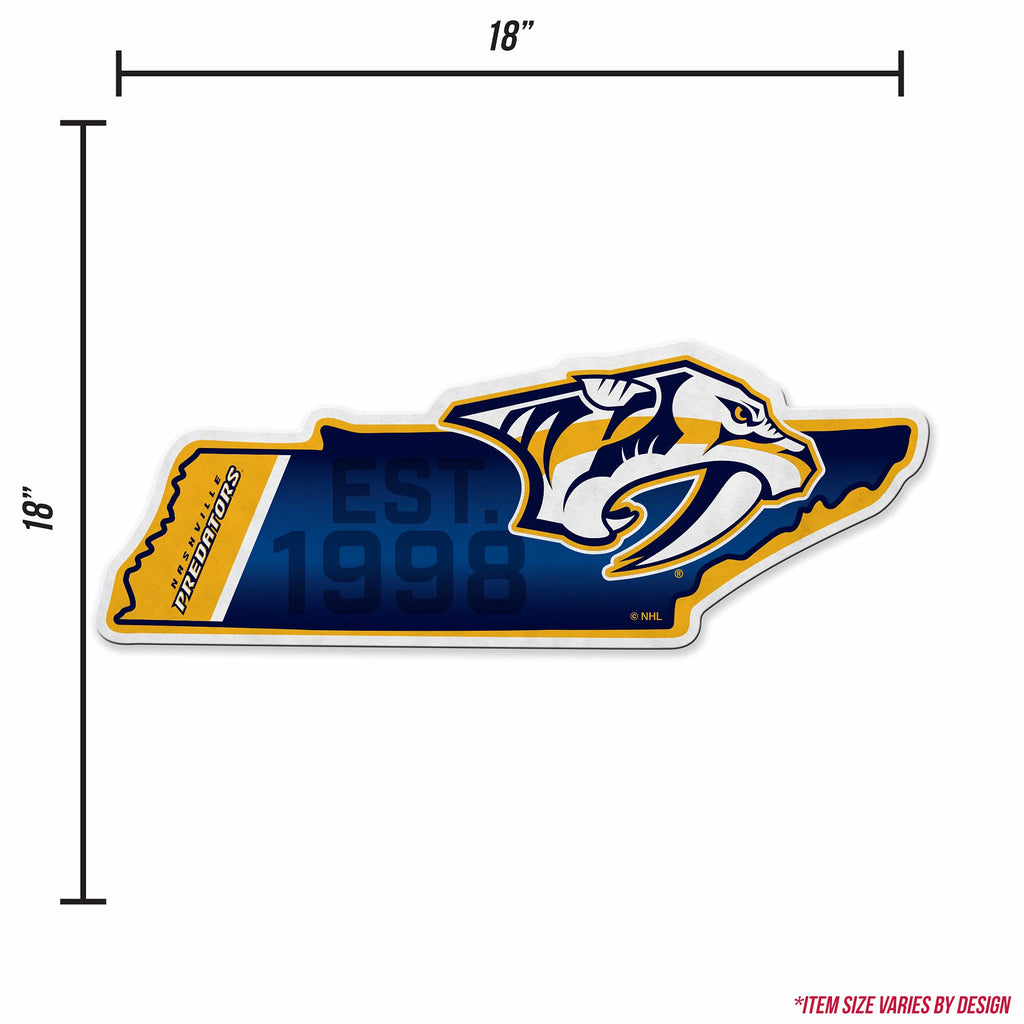 Rico Industries Nhl Nashville Predators State Shape Shape Cut Pennant - Home And Living Room D  Cor - Soft Felt Ez To Hang