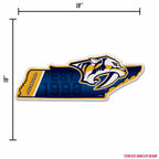 Rico Industries Nhl Nashville Predators State Shape Shape Cut Pennant - Home And Living Room D  Cor - Soft Felt Ez To Hang