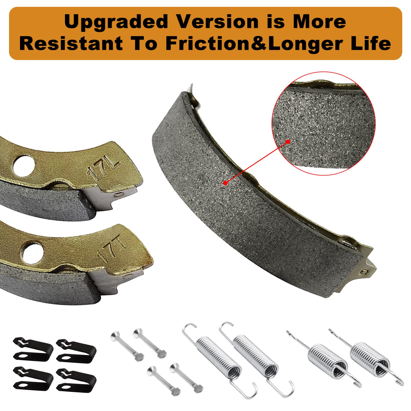 Leapgomax Club Car Brake Shoes And Spring Kit For Ds G&E 1995-Up (Automatic Adjust)& Precedent 1018232-01 Golf Cart Replacement