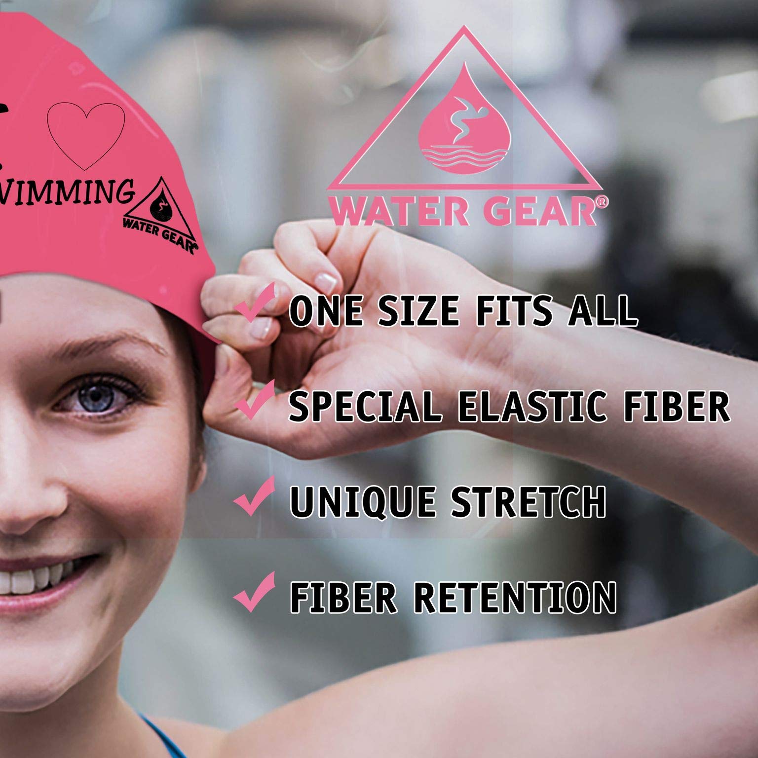 Water Gear Latex Swim Cap- Keeps Hair Dry And Secure - Comfortable And Great Fit - Shave Time Off Your Lap - Swim Caps For Men W