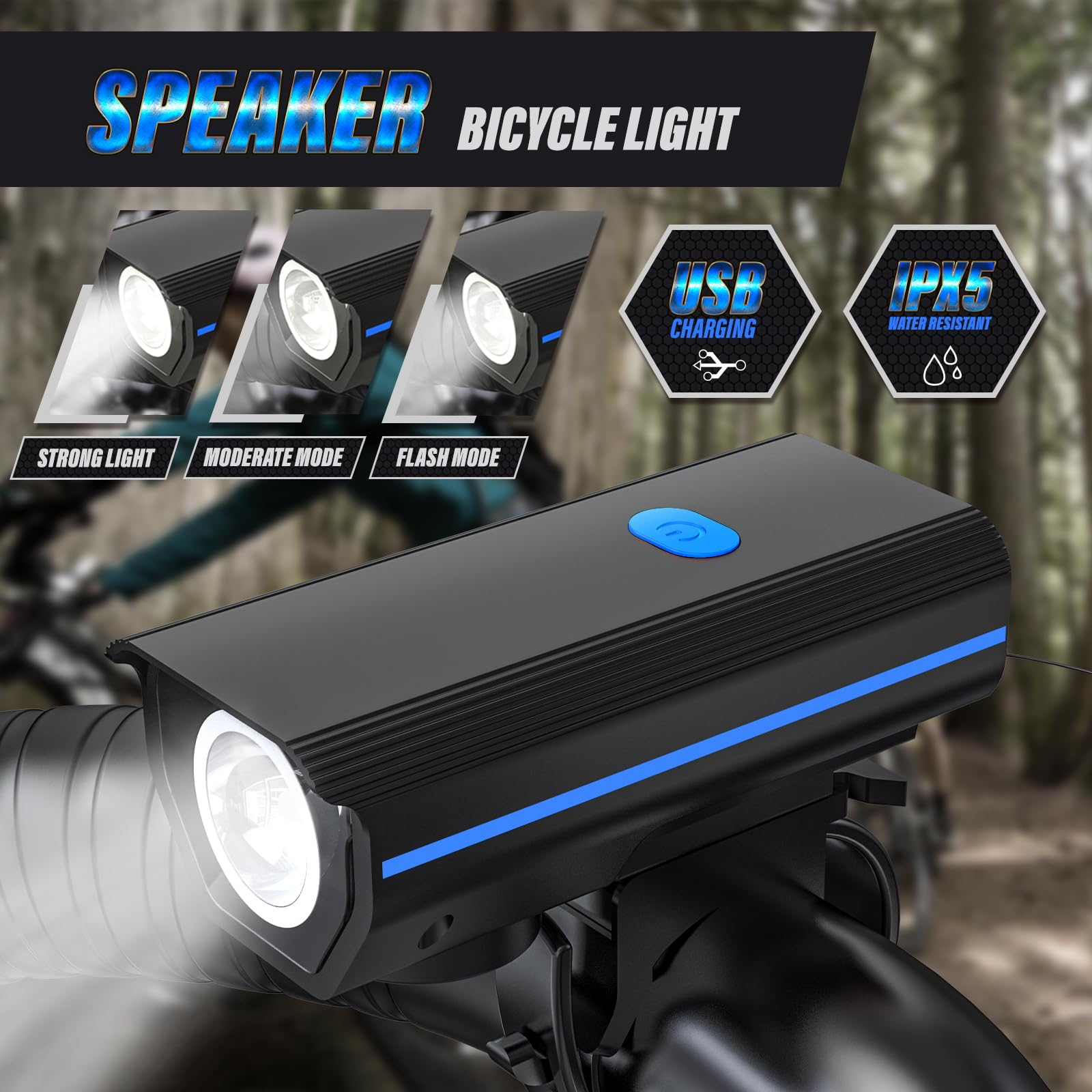 Kunhak Rechargeable Bike Lights, Ultra Bright Bicycle Lights For Night Riding, Road Mountain Bike Accessories For Kids Adults -