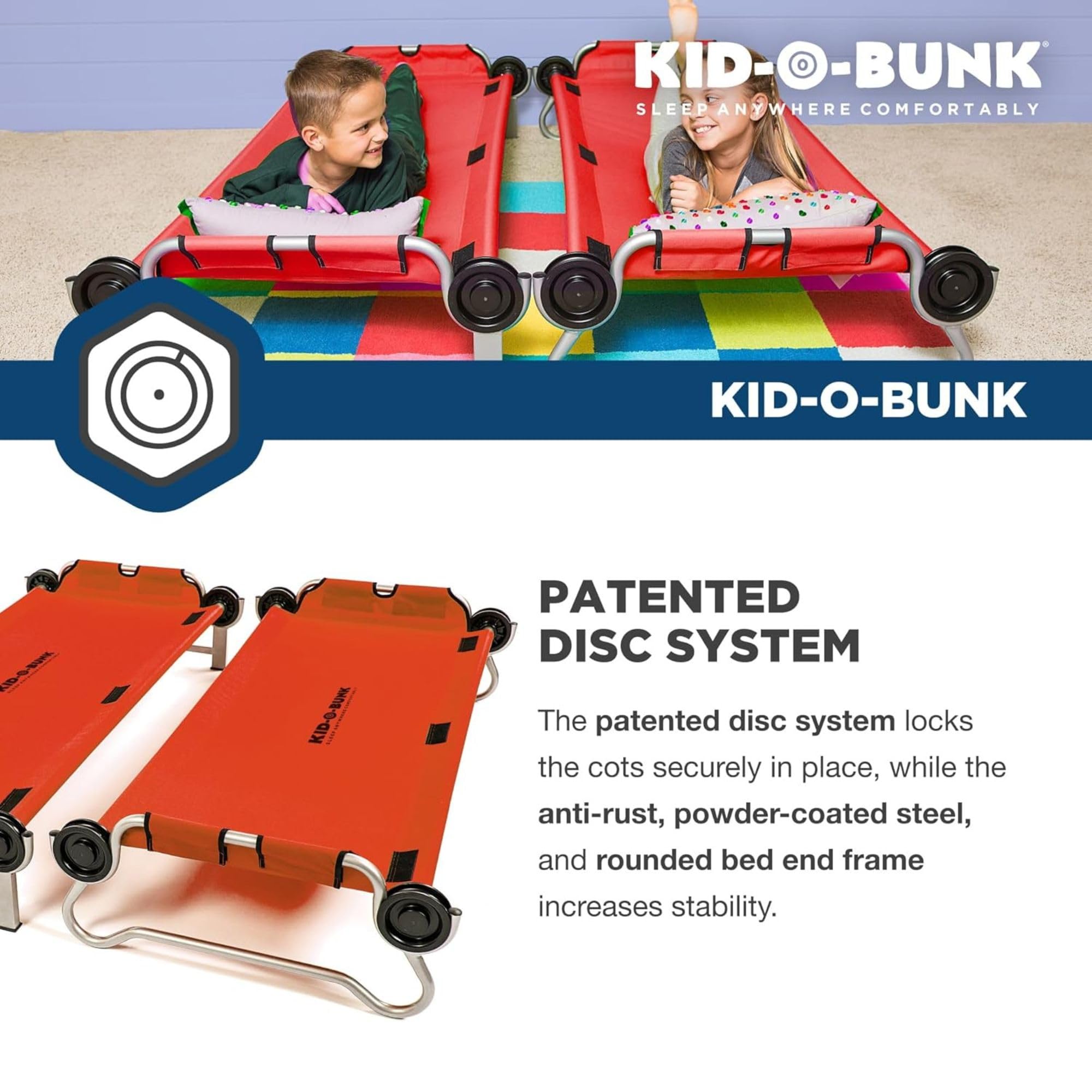 Kid-O-Bunk With 2 Side Organizers, Red