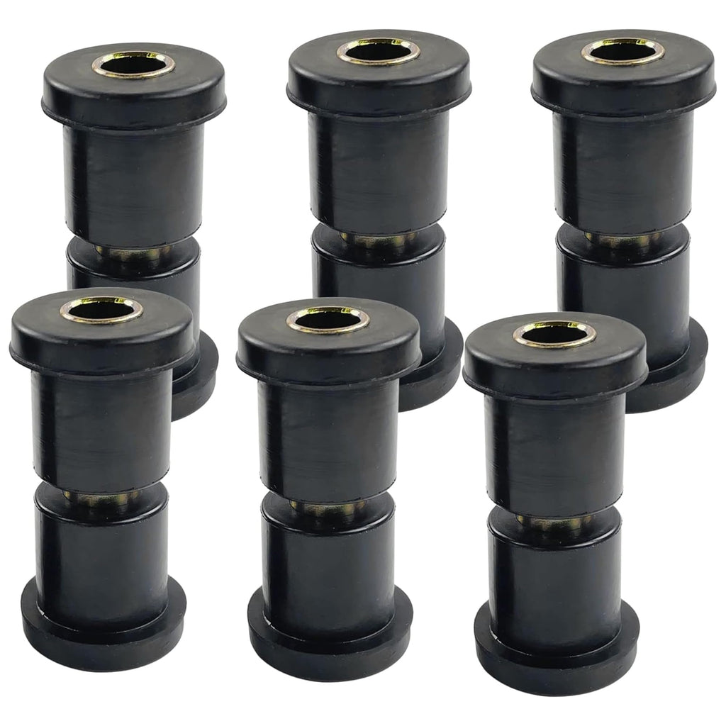 Huskey Ezgo Txt Golf Cart Rear Leaf Spring Bushing Kit With 6X Sleeves And 12X Bushings Made Of Long Lasting Rubber For 1996-Up.