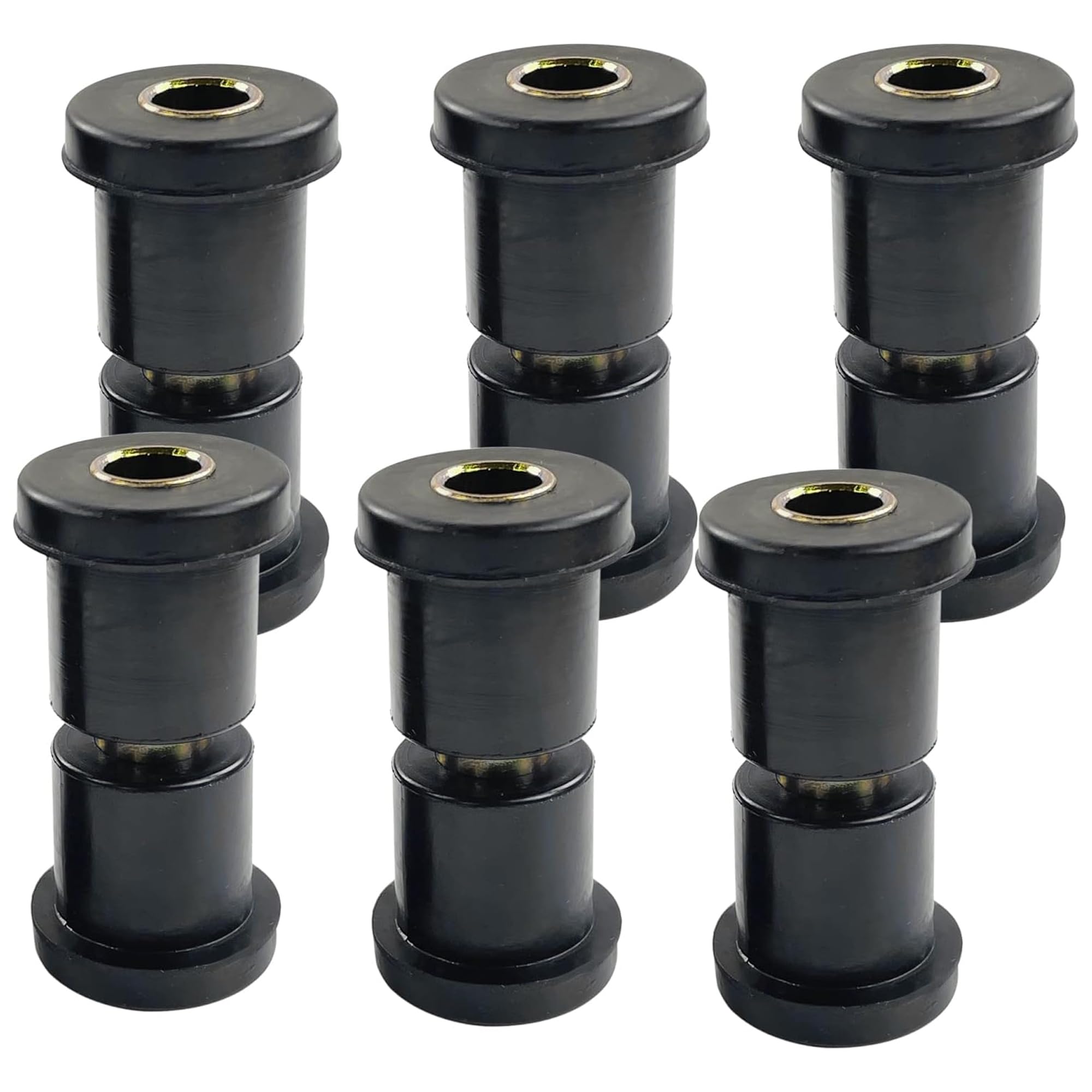 Huskey Ezgo Txt Golf Cart Rear Leaf Spring Bushing Kit With 6X Sleeves And 12X Bushings Made Of Long Lasting Rubber For 1996-Up.