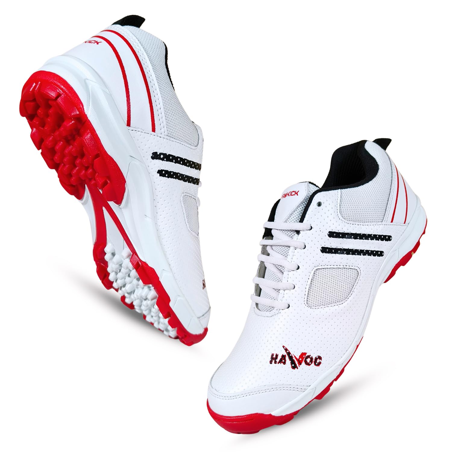 Prokick Havoc Cricket Shoes For Men And Women|Lightweight & Durable Cricket Shoes|Pvc Studs Spikes Sports Shoe For Unisex|Synthe