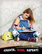 Wipeout Dry Erase Kids Helmet For Bike, Skate, And Scooter, Teal Blue Youth L 8+