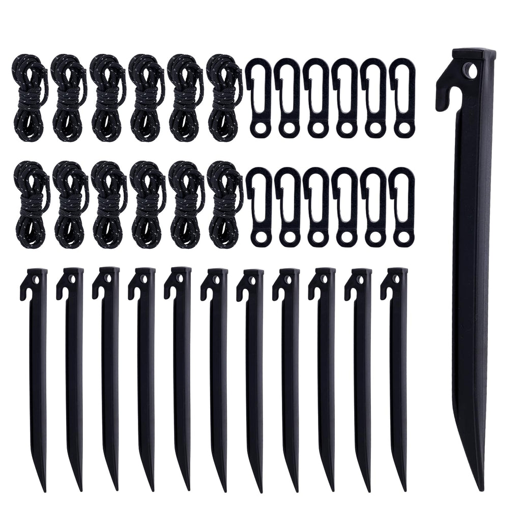 36Pcs Plastic Inflatable Stakes Set, Plastic Tent Pegs Christmas Ground Stakes Camping Tent Stakes, Plastic Stake Tethers Ropes 