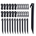 36Pcs Plastic Inflatable Stakes Set, Plastic Tent Pegs Christmas Ground Stakes Camping Tent Stakes, Plastic Stake Tethers Ropes 