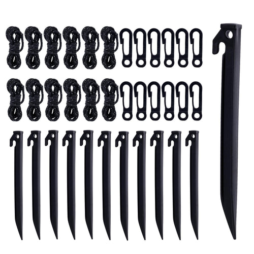 36Pcs Plastic Inflatable Stakes Set, Plastic Tent Pegs Christmas Ground Stakes Camping Tent Stakes, Plastic Stake Tethers Ropes 