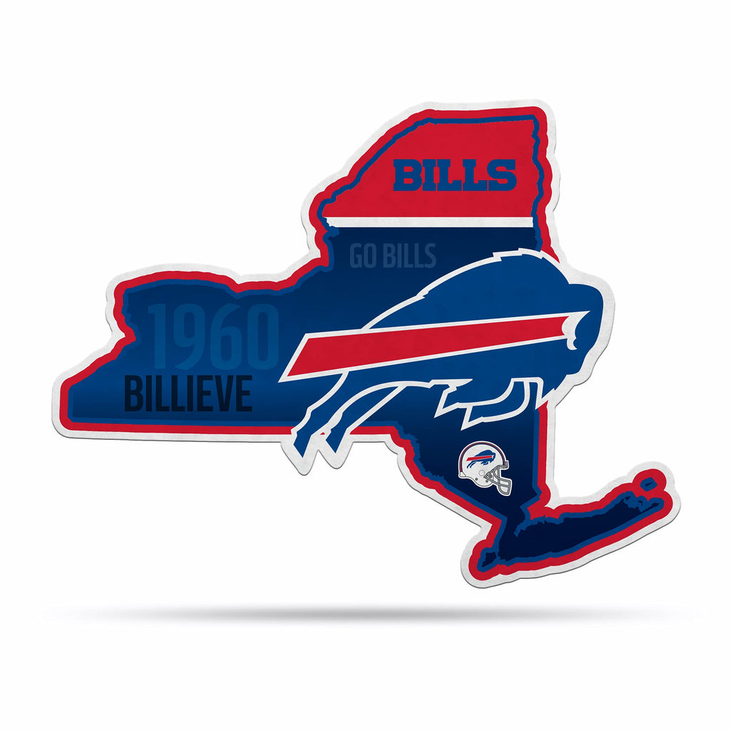 Rico Industries Nfl Football Buffalo Bills State Shape Shape Cut Pennant - Home And Living Room D  Cor - Soft Felt Ez To Hang