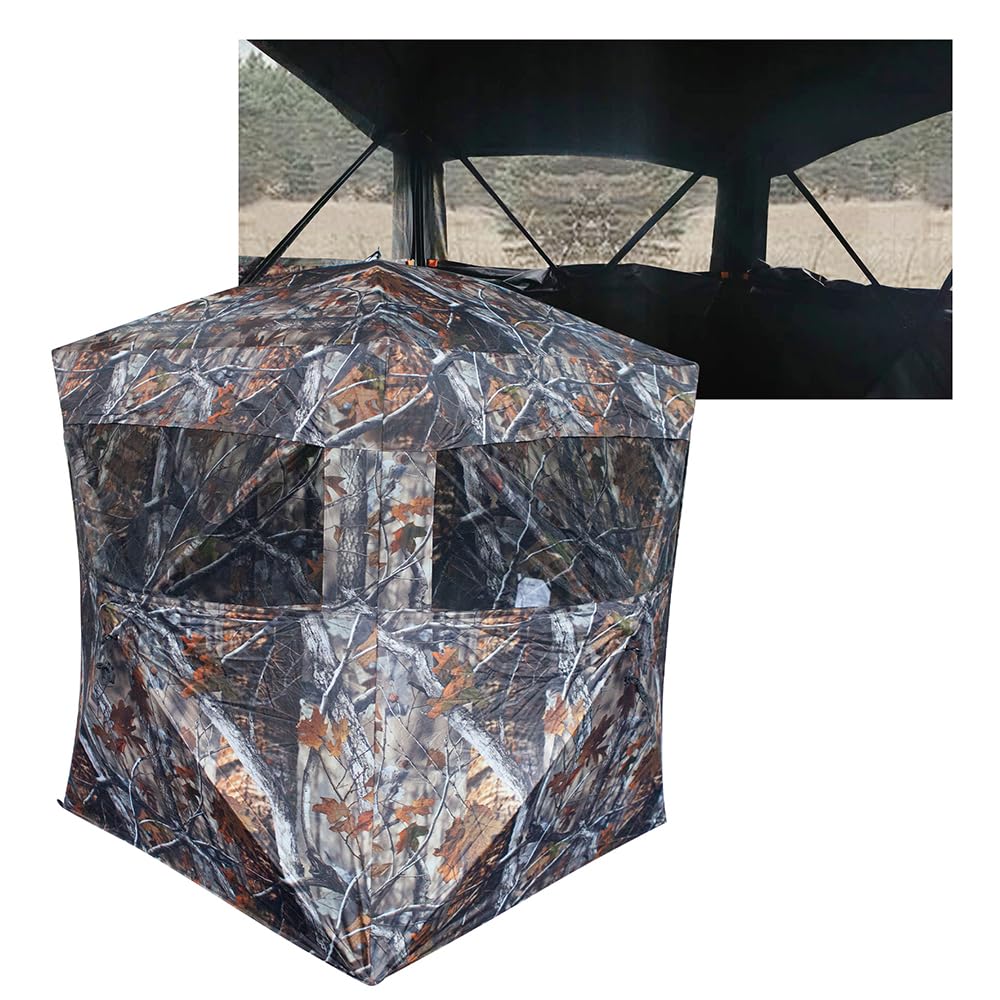 Thunderbay Spur Collector 2 Person Hunting Blind, Portable Ground Blind With Silent Sliding Window, Portable Durable Hunting Ten