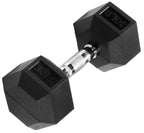 Fitvids Sporzon! Rubber Encased Hex Dumbbell, Single, Black