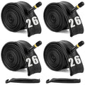 26 Inch Bike Inner Tube Fit 26'' X 1.75-2.125, Bicycle Tube 4 Pack Schrader Valve With 2 Tire Levers, Inner Tube Bicycle Upgrade