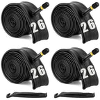 26 Inch Bike Inner Tube Fit 26'' X 1.75-2.125, Bicycle Tube 4 Pack Schrader Valve With 2 Tire Levers, Inner Tube Bicycle Upgrade