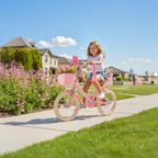 Vevor Kids Bike, 16 Inches Princess Style Children Bicycle With Streamers & Basket, Rider Height 3.28 Ft - 4.27 Ft, Doll Seat &