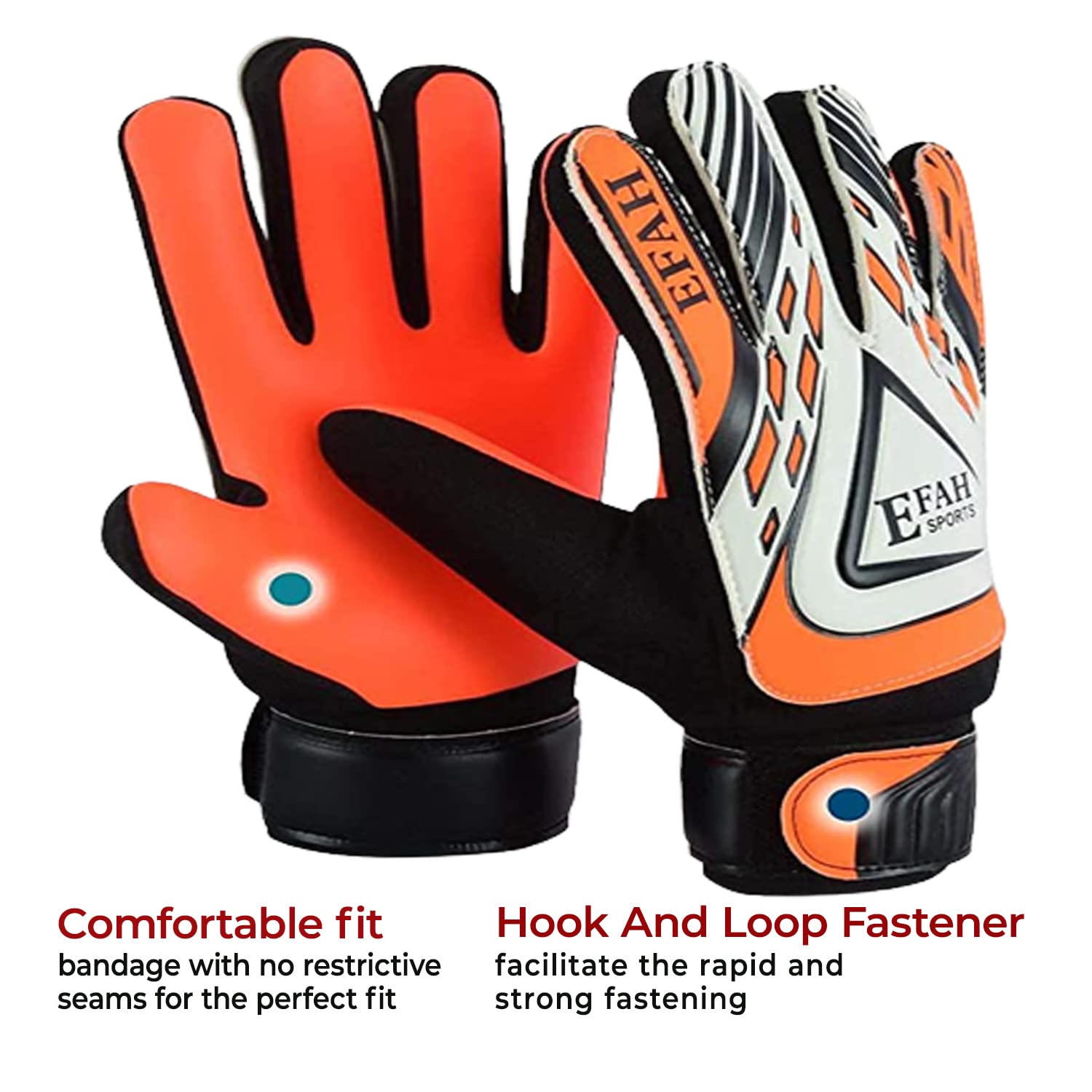 Efah Sports Soccer Goalie Goalkeeper Gloves For Kids Boys Children Football Gloves With Strong Grips