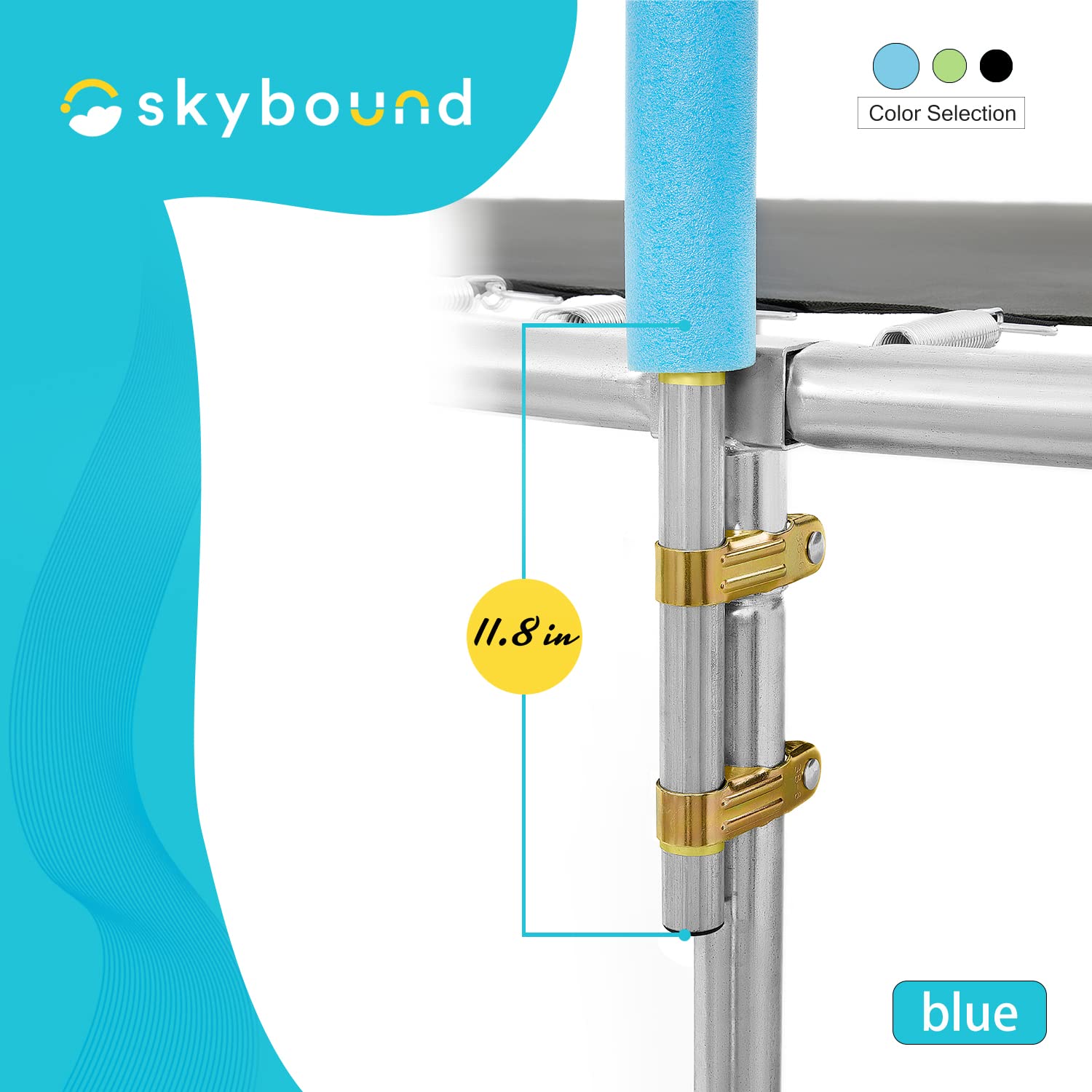 Skybound Universal Replacement Enclosure Poles And Hardware - Complete Set Of 6 Poles - Net Not Included - Blue