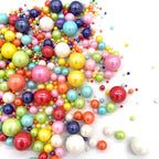 Weraru Edible Mixed Pearl Sugar Sprinkles Candy Mixing Size Baking Edible Cake Decorations Cupcake Toppers Cookie Decorating Cel