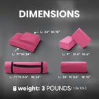 Balancefrom 7 Piece Yoga Set, With Mat & Towel, Home Workout Equipment, Pink