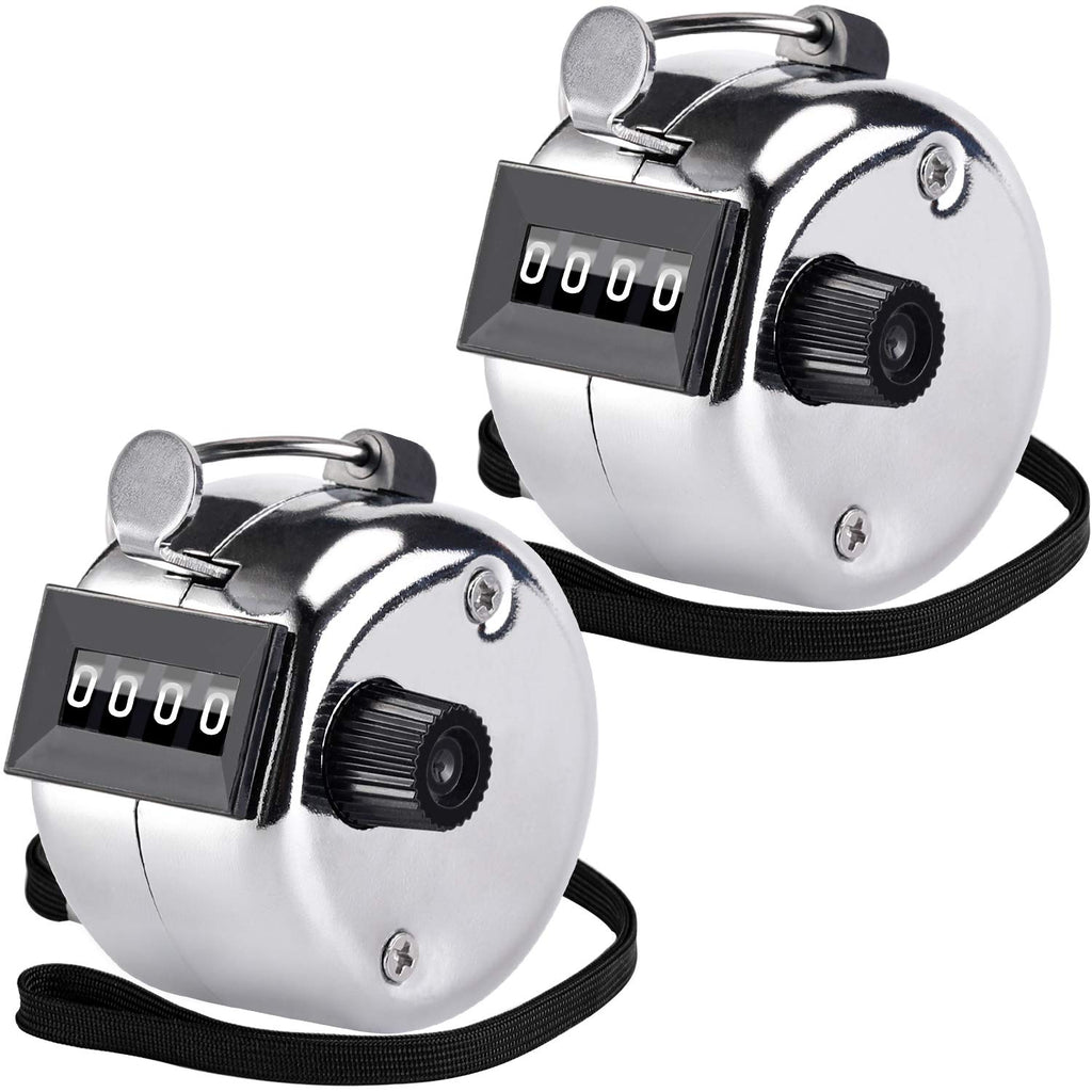 Ktrio Clicker Counter, 2 Pack Metal Tally Counter 4-Digit Number Count Clicker Counter, Pitch Counter Hand Mechanical Counters C