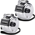 Ktrio Clicker Counter, 2 Pack Metal Tally Counter 4-Digit Number Count Clicker Counter, Pitch Counter Hand Mechanical Counters C
