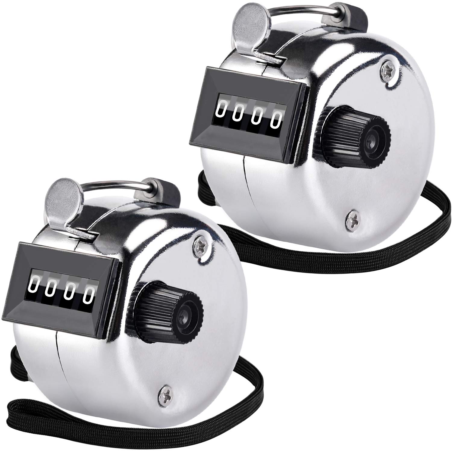 Ktrio Clicker Counter, 2 Pack Metal Tally Counter 4-Digit Number Count Clicker Counter, Pitch Counter Hand Mechanical Counters C