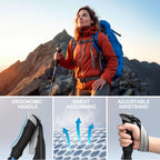 Covacure Trekking Poles Collapsible Hiking - Aluminum Alloy 7075 Sticks With Quick Lock System, Telescopic, Collapsible, Ultrali