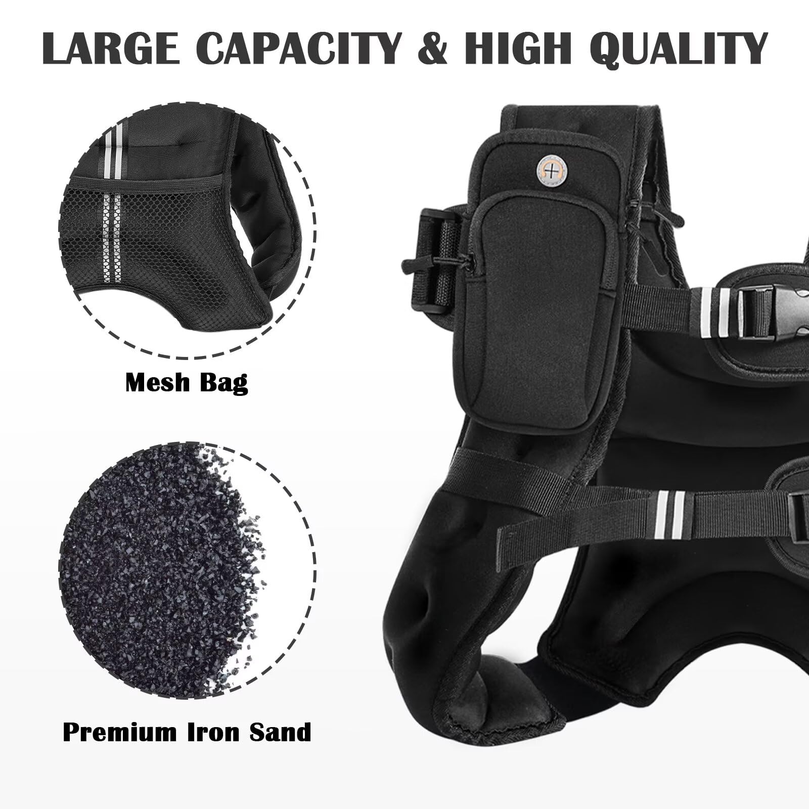 Vbsd Weighted Vest For Women Men, 16Lb Weight Vest With Reflective Stripe, Body Weight Vests Adjustable For Strength Training, R