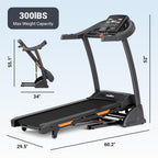 THERUN Treadmills for Home, Walking Pad with Auto Incline 0-15%, Workout Equipment for Running & Walking, Folding Treadmill with