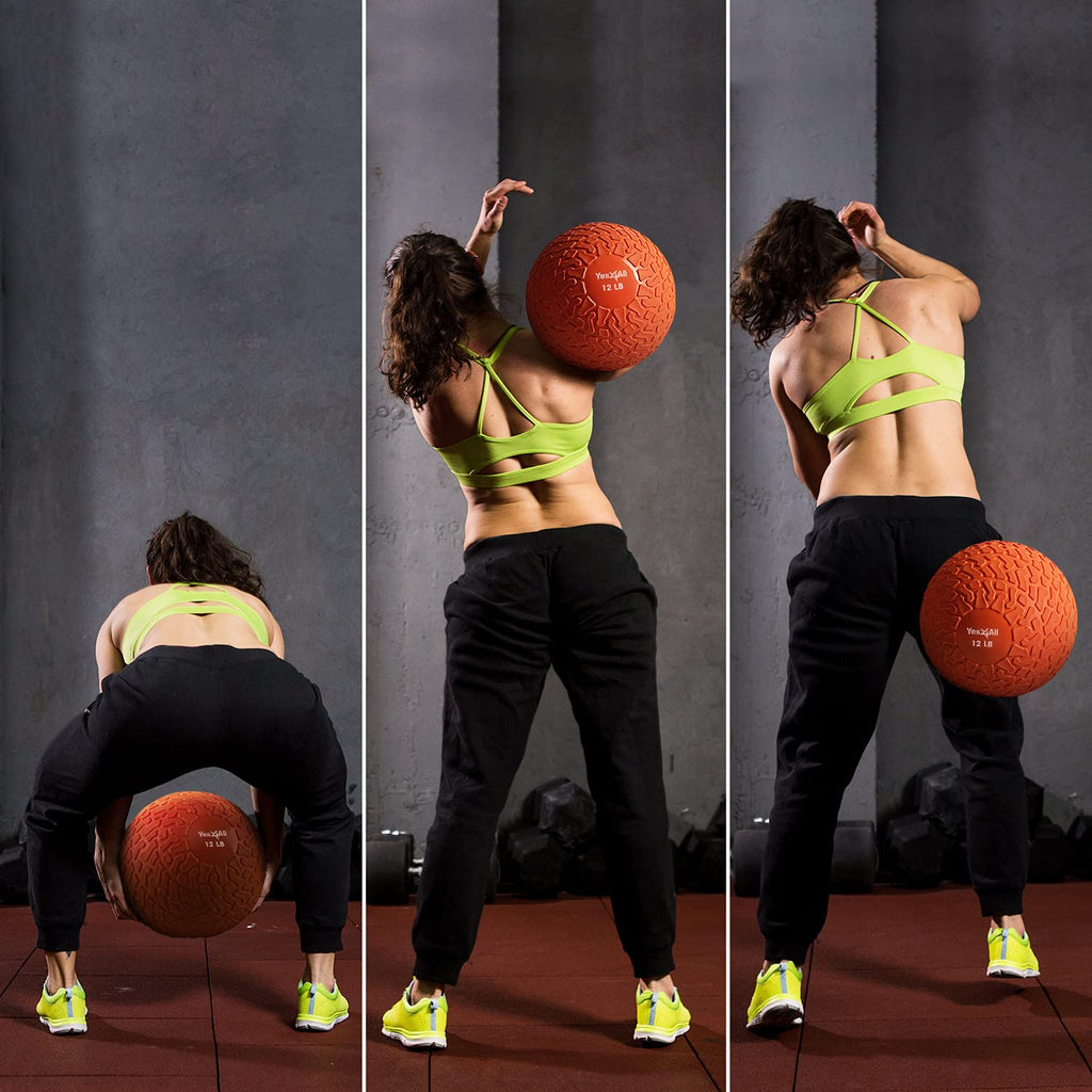 Yes4All Slam Balls (Orange) 12Lbs For Strength And Hiit Workout - Slam Medicine Ball (Yrhj)
