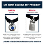 Abus Hardened Steel 6Ks 6 Foot X 1/4'' Thick Square Security Chain For Bikes, Containers, Trailers, Atv'S, Motorcycles And Perso
