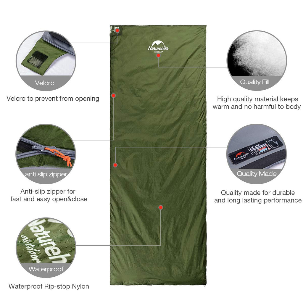 Naturehike Lightweight Sleeping Bag, Compact Ultralight Sleeping Bag, Envelope Backpacking Sleeping Bag Portable, Waterproof, Co